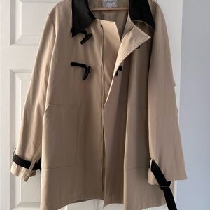 Ice Beige and Black Trench Coat
